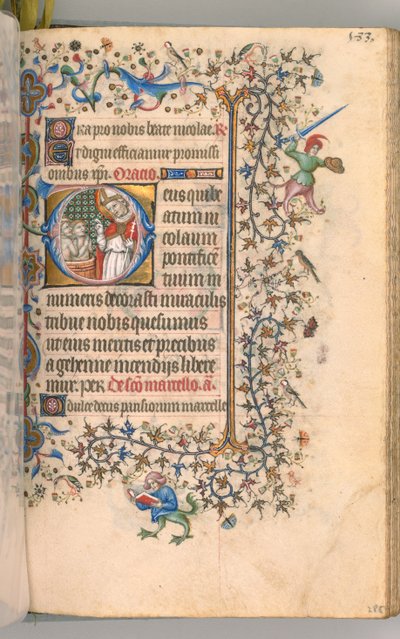 Stundenbuch von Karl dem Edlen, König von Navarra 1361-1425, fol. 2865r, St. Nikolaus, ca. 1405 von Master of the Brussels Initials and Associates