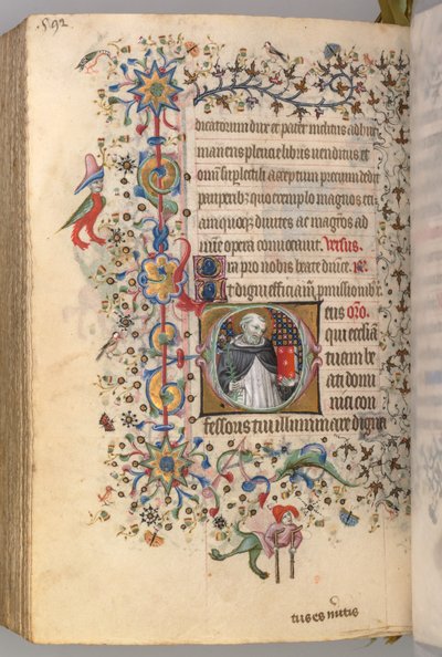 Stundenbuch von Charles dem Edlen, König von Navarra 1361-1425, fol. 290v, St. Dominikus, ca. 1405 von Master of the Brussels Initials and Associates