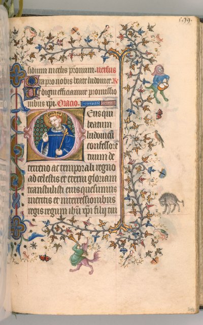 Stundenbuch von Karl dem Edlen, König von Navarra 1361-1425, fol. 291v, St. Louis, ca. 1405 von Master of the Brussels Initials and Associates