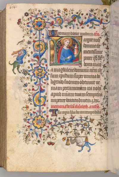 Stundenbuch von Karl dem Edlen, König von Navarra 1361-1425, fol. 296v, St. Maria Magdalena, ca. 1405 von Master of the Brussels Initials and Associates
