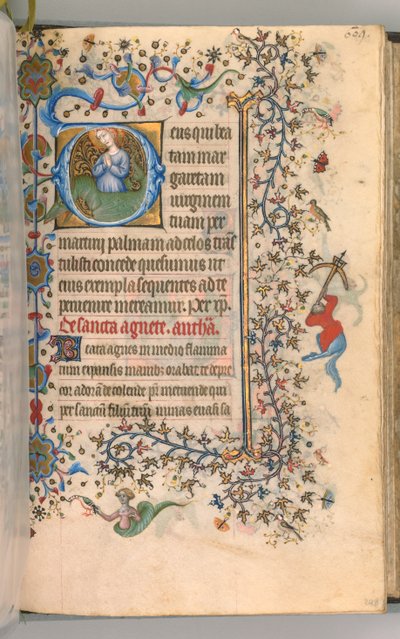 Stundenbuch von Charles dem Edlen, König von Navarra 1361-1425, fol. 299a, St. Margareta, ca. 1405 von Master of the Brussels Initials and Associates