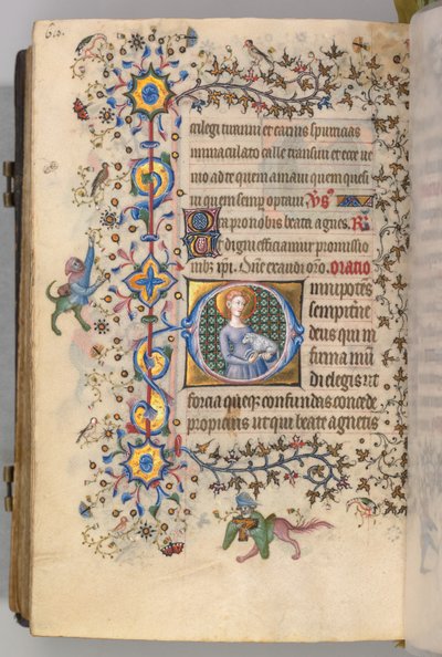 Stundenbuch von Karl dem Edlen, König von Navarra, fol. 299v, St. Agnes, ca. 1405 von Master of the Brussels Initials and Associates