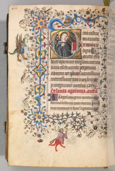 Stundenbuch von Karl dem Edlen, König von Navarra 1361-1425, fol. 302v, St. Opportune, ca. 1405 von Master of the Brussels Initials and Associates