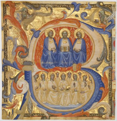 Die Dreifaltigkeit in einem Initial B von Master of the Codex Rossiano