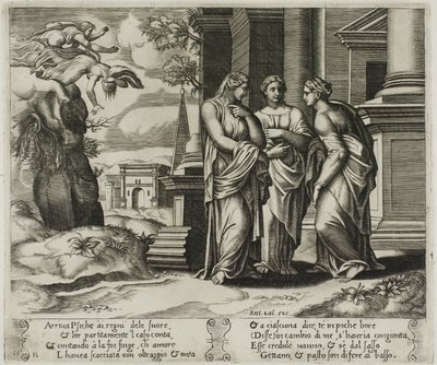 Psyche erzählt ihren Schwestern von ihrem Unglück von Master of the Die