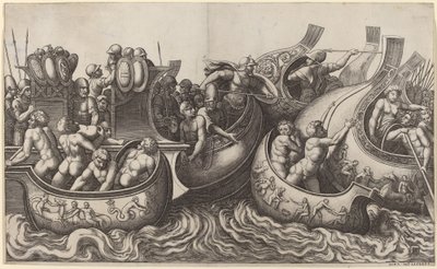 Seeschlacht von Master of the Die after Giulio Romano