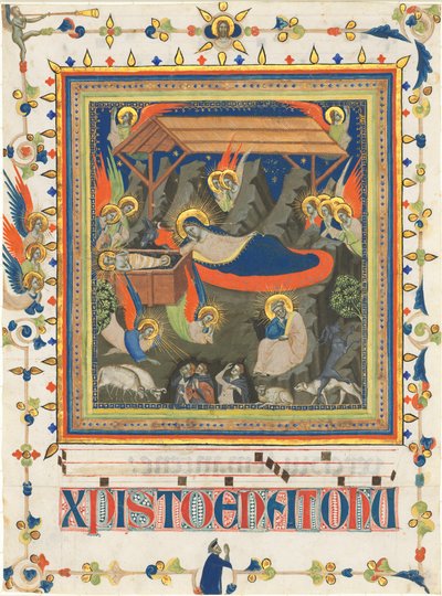 Die Geburt Christi mit der Verkündigung an die Hirten von Master of the Dominican Effigies