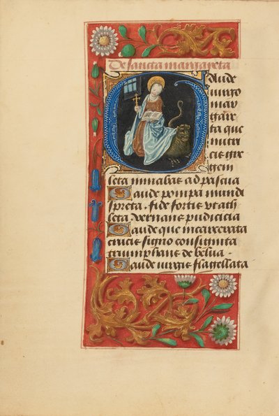 Initiale G: Heilige Margareta von Master of the Dresden Prayer Book