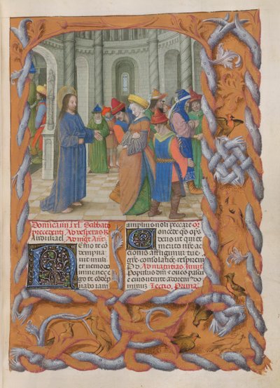 Temporale (1. Teil: vom ersten Adventssonntag bis Karsamstag). Christus und die Ehebrecherin (Vierter Fastensonntag) von Master of the Dresden Prayer Books
