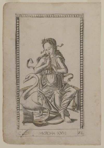 Musik aus dem Tarocchi, Serie C: Freie Künste, Nr. 26, vor 1467 von Master of the E Series Tarocchi
