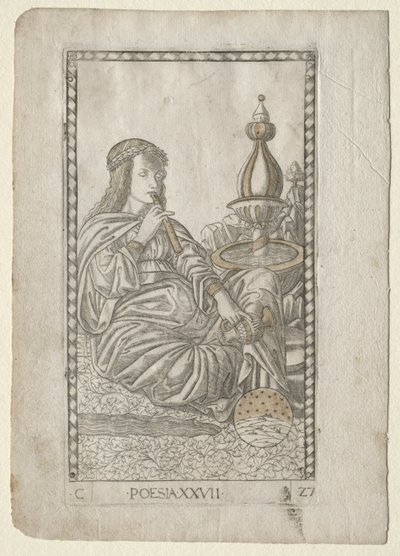 Poesie aus den Tarocchi, Serie C: Freie Künste, Nr. 27, vor 1467 von Master of the E Series Tarocchi