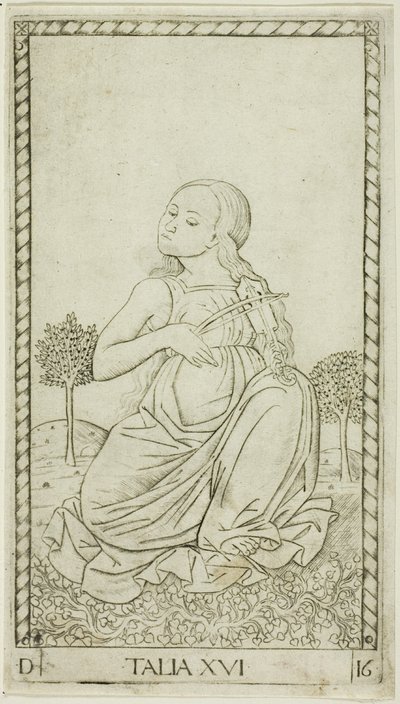 Thalia, Platte sechzehn aus Apollo und die Musen von Master of the E Series Tarocchi