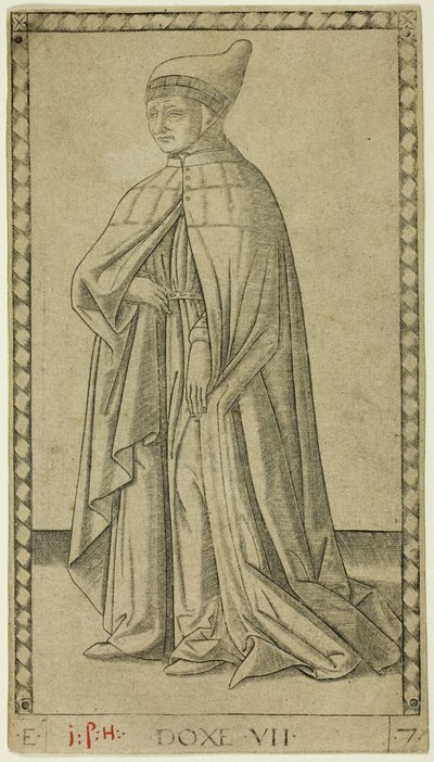 Der Doge, Platte sieben aus Die Ränge und Bedingungen der Menschen von Master of the E Series Tarocchi