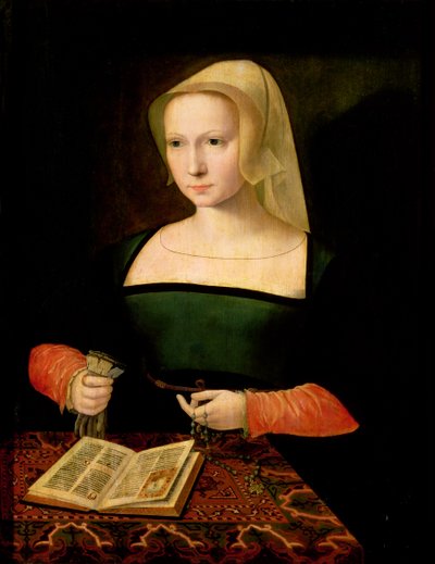 Porträt einer jungen Frau von Master of the Female Half Lengths