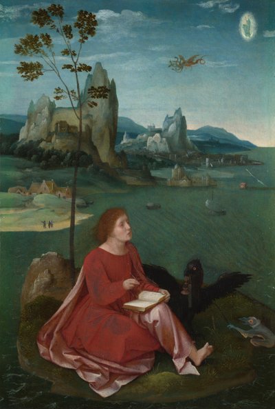 Johannes auf Patmos von Master of the Female Half Lengths