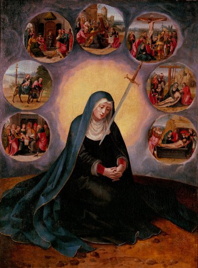 Die Jungfrau der sieben Schmerzen von Master of the Female Half Lengths