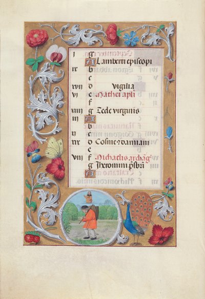 Stundenbuch der Königin Isabella der Katholischen, Königin von Spanien: Fol. 10v, September von Master of the First Prayerbook of Maximillian