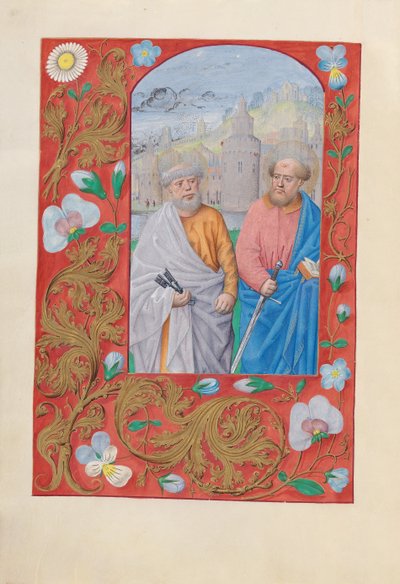 Stundenbuch der Königin Isabella der Katholischen, Königin von Spanien: Fol. 173v, Heilige Peter und Paul, ca. 1500 von Master of the First Prayerbook of Maximillian