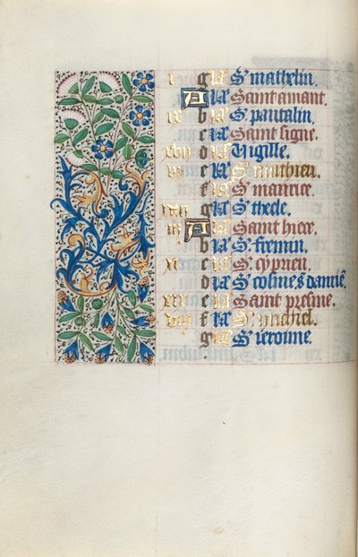 Stundenbuch Gebrauch von Rouen: fol. 9v, ca. 1470 von Master of the Geneva Latini
