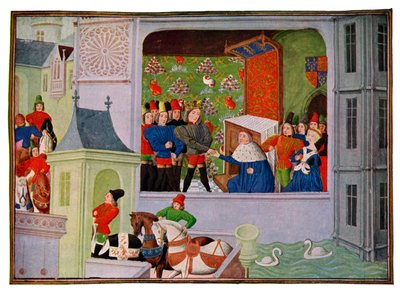 Interview von Richard II. und dem Herzog von Gloucester, 14. Jahrhundert 15. Jahrhundert von Master of the Harley Froissart