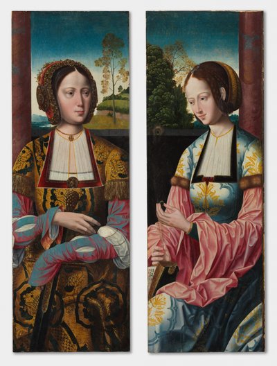 Heilige Katharina und Heilige Barbara (Paar) von Master of the Holy Blood