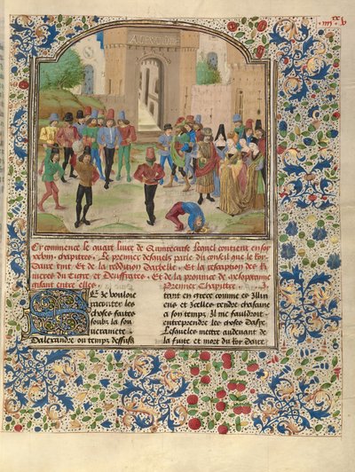 Der Wettbewerb in Sittacene und die Besänftigung von Sisigambis von Master of the Jardin de vertueuse consolation