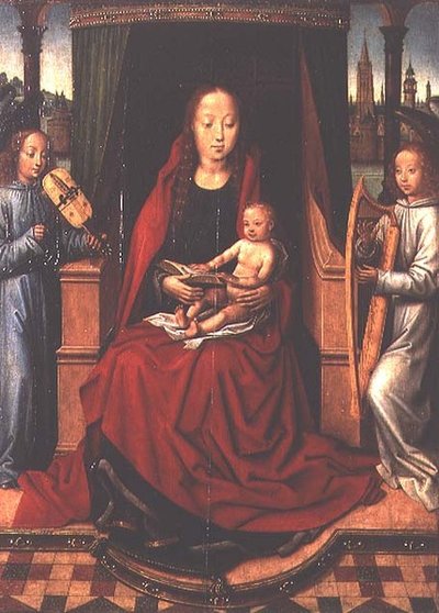 Madonna mit Kind und zwei musizierenden Engeln von Master of The Legend of St. Lucy
