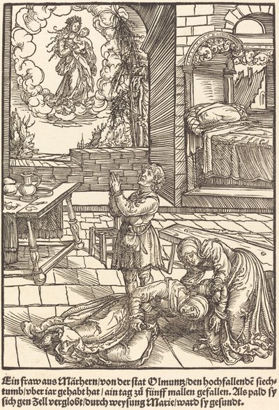 Eine Frau aus Marhern ... von Master of the Miracles of Mariazell