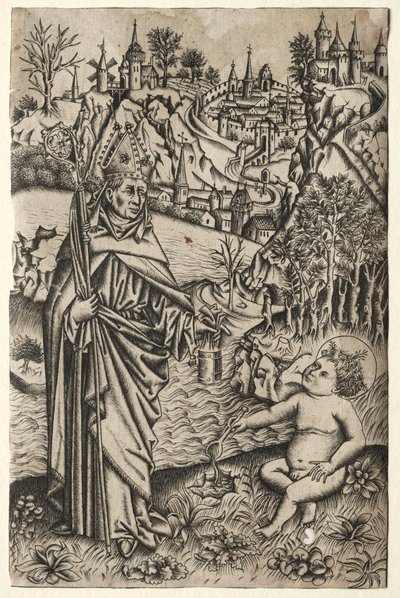 St. Augustinus und das Kind am Meeresufer von Master of the Nuremberg Passion