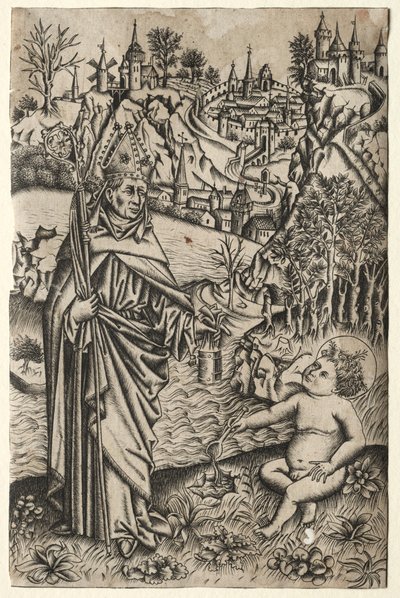 St. Augustinus und das Kind am Meeresufer, ca. 1465-1469 von Master of the Nuremberg Passion