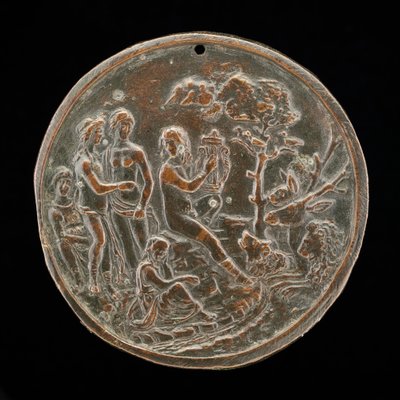 Orpheus spielt für die Tiere, viertes Viertel des 15. Jahrhunderts von Master of the Orpheus Legend