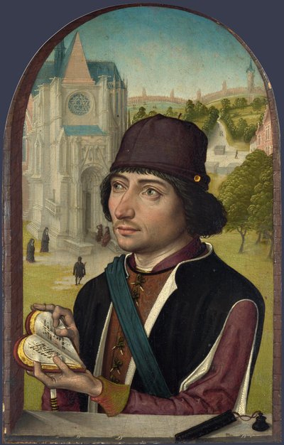 Porträt eines jungen Mannes von Master of the View of Saint Gudula