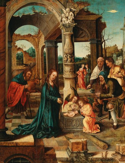 Anbetung der Hirten von Master of the von Groote Adoration
