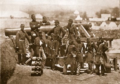 General Corcoran (ganz links) und Offiziere der 69. New Yorker Freiwilligen, 1861-65 von Mathew B. Brady
