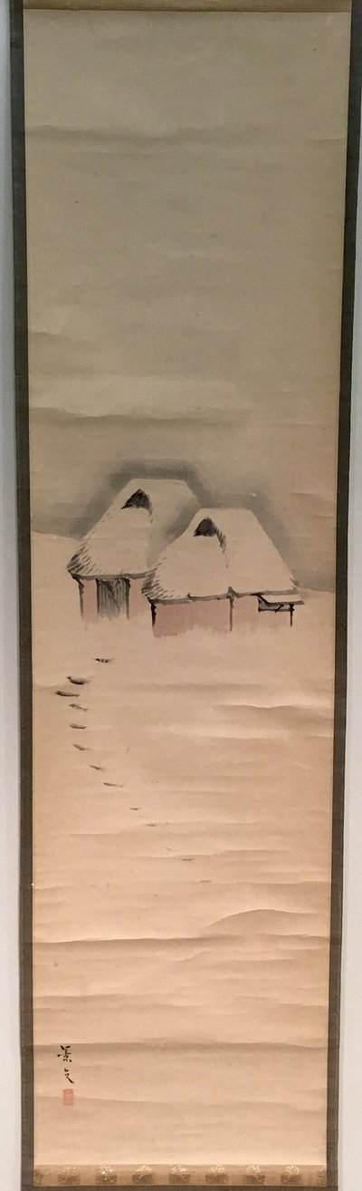 Zwei Hütten im Schnee von Matsumura Keibun