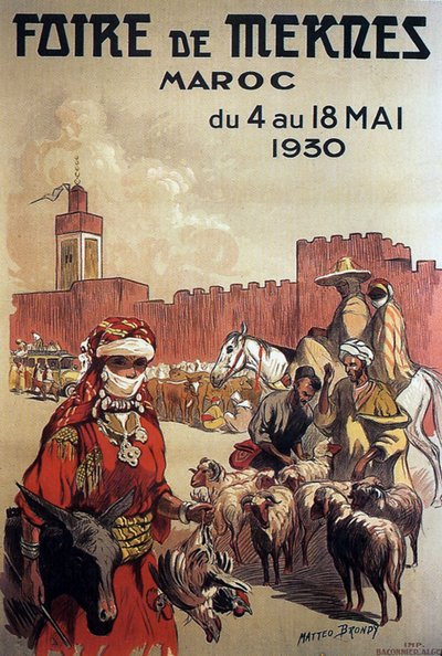 Plakat für die Messe von Meknes, Marokko von Matteo Brondy