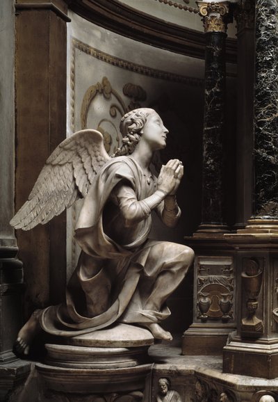 Engel in Anbetung. Marmorskulptur von Matteo Civitali (1436-1501) von Matteo Civitali