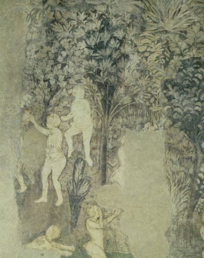 Detail (Badende Männer) aus dem Dekorationsschema in der Halle der Päpste von Matteo Giovanetti
