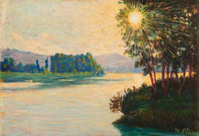 Sonnenaufgang am Fluss von Matteo Pietro Olivero