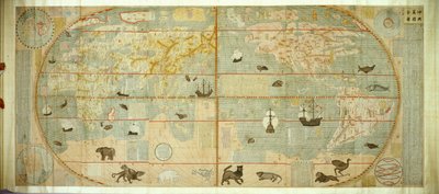 Kunyu Wanguo Quantu Karte der Myriaden Länder der Welt, 1602 von Matteo Ricci