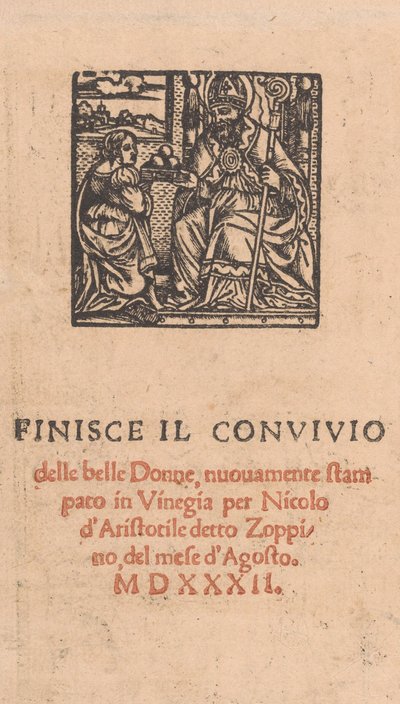 Convivio delle Belle Donne, Seite 22 verso, August 1532 von Matteo da Treviso