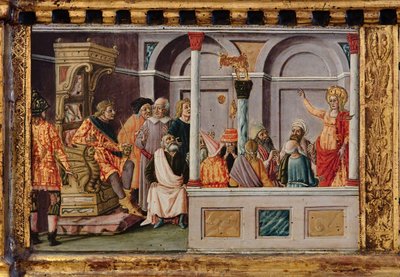 Madonna und Kind mit den Heiligen Jakobus, Augustinus, Bernhardin und Margarete, erste Jahrzehnte des 14. Jahrhunderts von Matteo di (c.1430 95) Giovanni