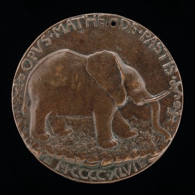 Der Malatesta-Elefant auf einer Wiese [Rückseite], 1446 von Matteo di Andrea de Pasti