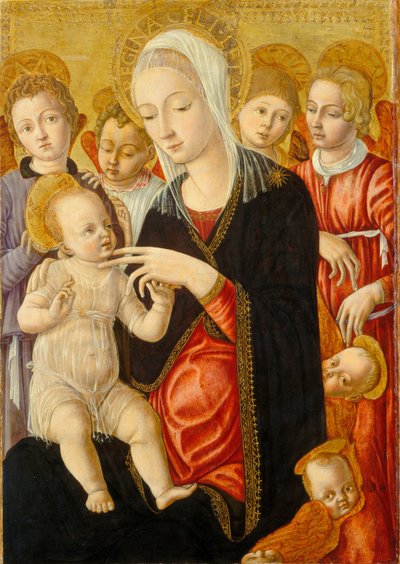 Madonna und Kind mit Engeln und Cherubim, ca. 1460-1465 von Matteo di Giovanni
