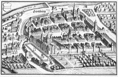 Günzburg - Auszug aus Topographia Sueviae (Schwaben) von Matthaus Merian
