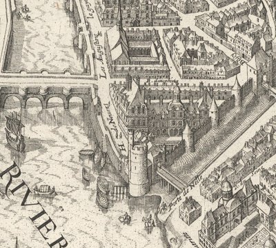 Hôtel de Nevers auf dem Merian-Plan von Paris 1615 – David Rumsey von Matthaus Merian