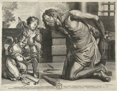 Christus kniend vor den Arma Christi von Mattheus Borrekens