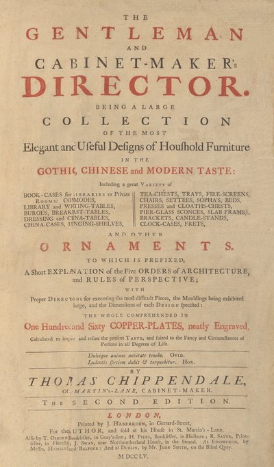 Gentleman und Möbeltischler Direktor, 1755 von Matthew Darly