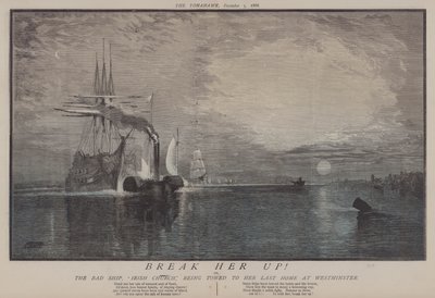 Zerbrich sie! oder, Das schlechte Schiff Irish Church wird zu ihrem letzten Heim in Westminster geschleppt von Matthew