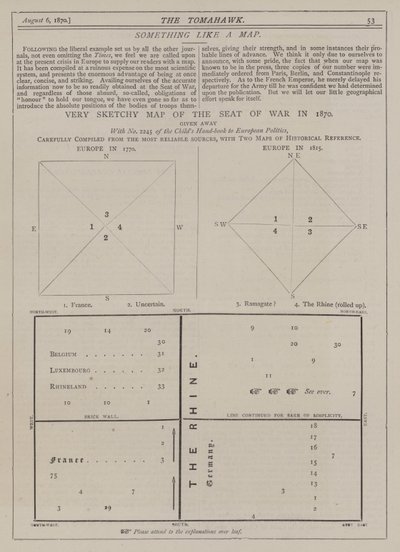 Sehr skizzenhafte Karte des Krieges von 1870 von Matthew
